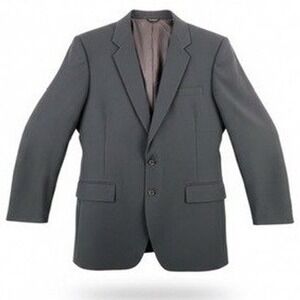 Kuppenheimer Mens 46 Long Blazer Jacket Navy Blue Two Button Long Sleeve Solid